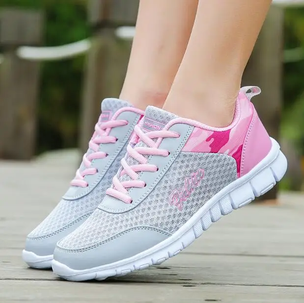 

2018 New Fashion Womens Mesh Shoes Casual Lace Up Flats Shoe Lady aa0767