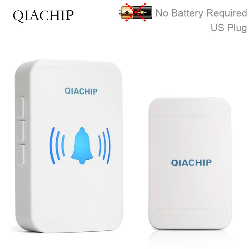 

Self-powered Wireless Doorbell US Plug No Battery Waterproof 150m Range Push Button Door Bell Ring Chime For Light LED