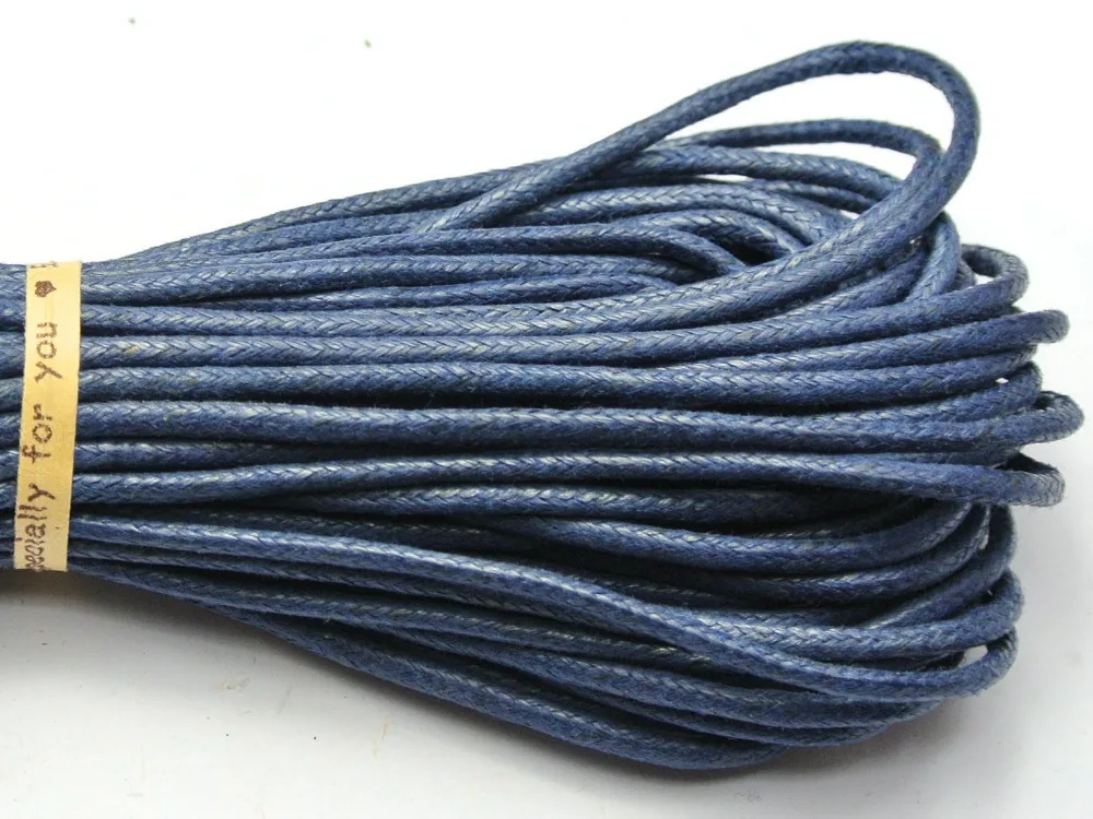 

30 Meters Navy Blue Waxed Cotton Beading Cord Thread Line 2mm Jewelry String
