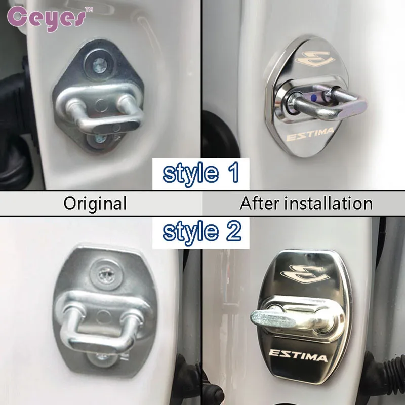 Car Door Lock Cover Car Emblem JDM Case Toyota Estima C-HR Corolla Avensis CHR Accessories car door lock cover