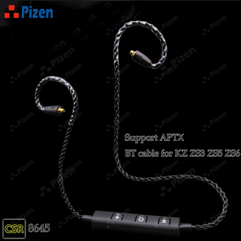 Беспроводной Bluetooth кабель PIZEN BT66 CSR8645 с поддержкой aptx mmcx для shure SE535 QKZ TRN V10|bluetooth