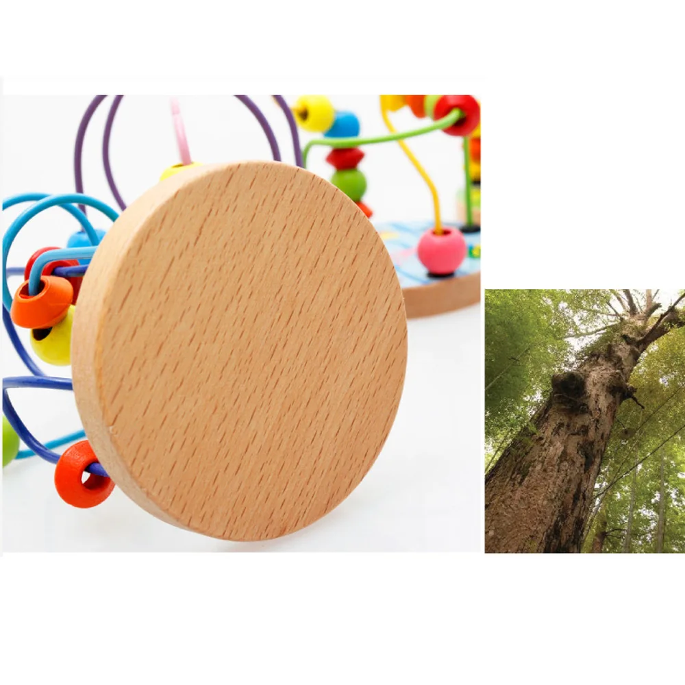 Surwish мини вокруг бисера проволока лабиринт Монтессори обучающая игра бука деревянная игрушка для детей