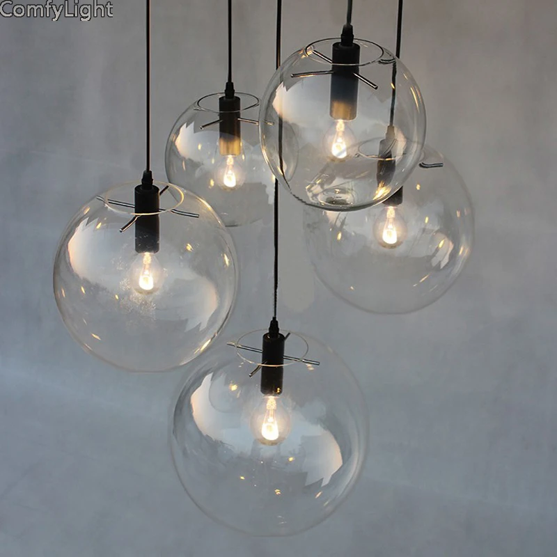 Glass pendant light magic hanging light stylish sphere ball industrial LOFT droplight bedroom/restaurant modern LED pendant lamp