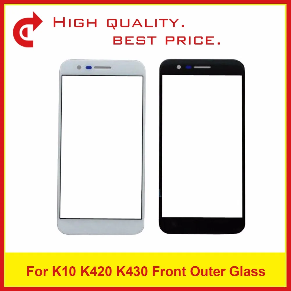 

10Pcs/lot High Quality 5.3" For LG K10 K420 K430 Touch Screen Panel Front Outer Glass Lens Black White Gold Tracking Code