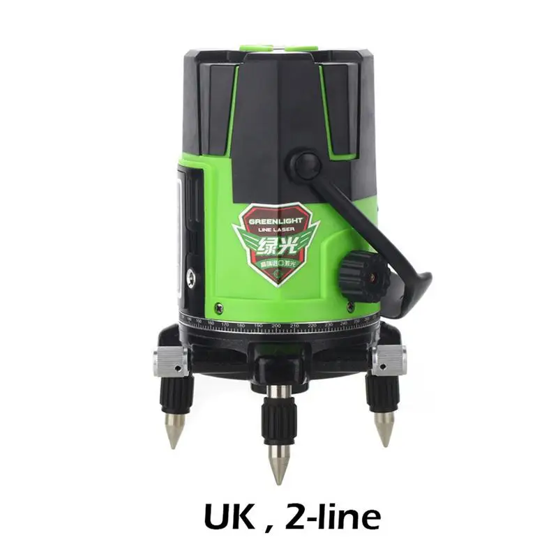 2 Line UK Plug Высокоточная Автоматическая Инфракрасная измеритель уровня лучей зеленый свет 2 3 5 линии бликов измеритель уровня супер яркий линейный инструмент - Цвет: 2 Line UK Plug