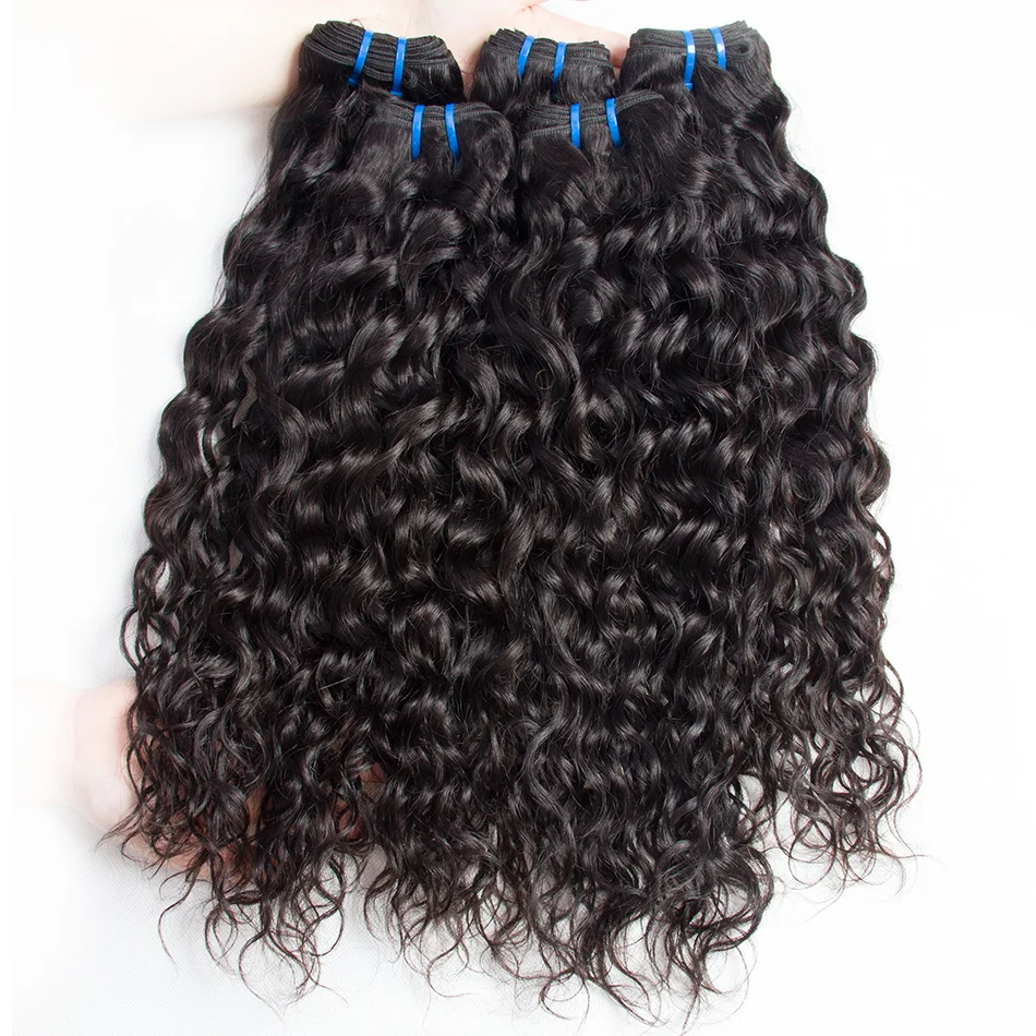 Water Wave 3 Bundles With Closure Human Hair Bundles with Closure Middle Part Virgo Malaysian Human Hair Non Remy Weave Water Wave 3 Bundles With Closure Human Hair Bundles with Closure Middle Part Virgo Malaysian Human Hair Non Remy Weave