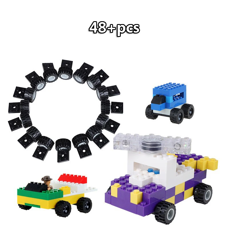 

10-625PCS DIY Wheels Axle Car Accessories for Small Plastic Building Block Bricks Compatible with Brand Toy for children Gift