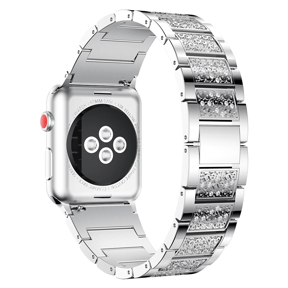 Для Apple Watch band 40 мм 44 мм 38 мм 42 мм женские алмазный обруч для Apple Watch series 4 3 2 1 браслет для iwatch из нержавеющей стали ремешок