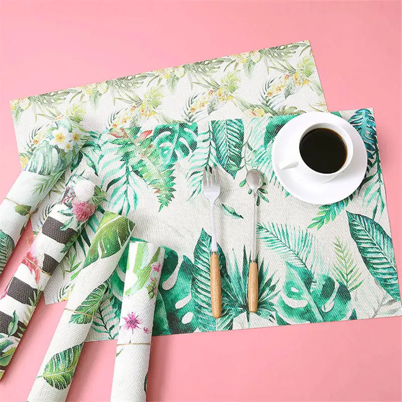 DoreenBeads 1 PC 45*30 cm PVC Placemat Rectangle Flower Flamingo Bird Printed Anti-hot Bowl Plate Pad Table Coaster Decorations | Дом и сад