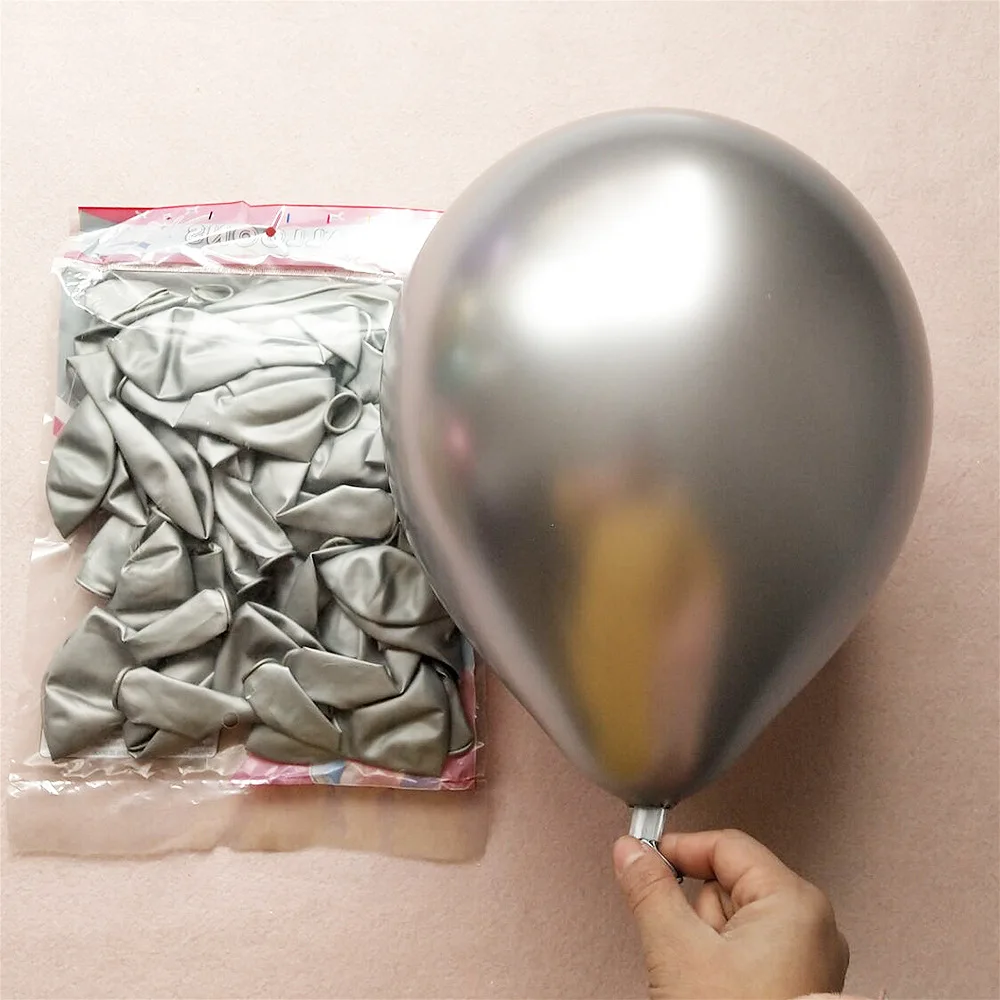 10pcs 12inch New Chrome Metallic Latex Balloons Thick Metallic Globos Inflatable Helium Balloon Birthday Party Decoration Ballon