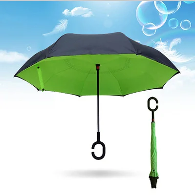 26 цветов двойной слой обратный зонтик открыть/закрыть в узком космосе креативный Графический ветрозащитный автомобильный зонтик