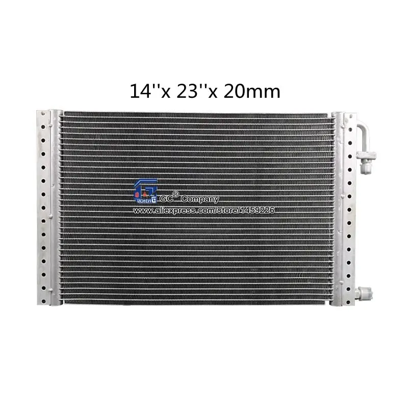 Universal Radiator Aluminum Condenser Parallel Flow 14'' x 23'' x 20mm for Heavy duty Truck