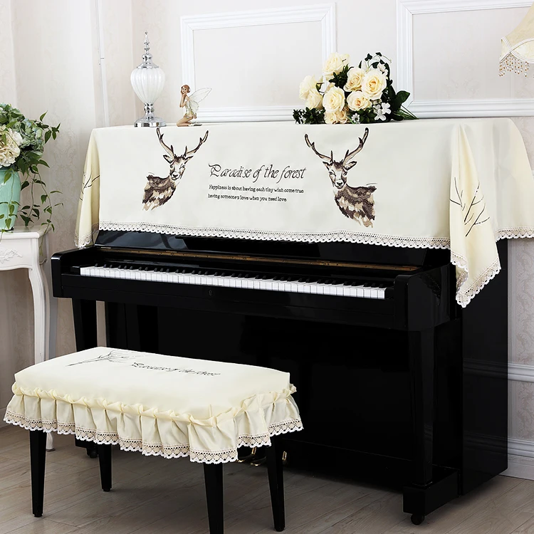 (Free shipping)Dustproof Forest elk Embroidered piano cover cloth with