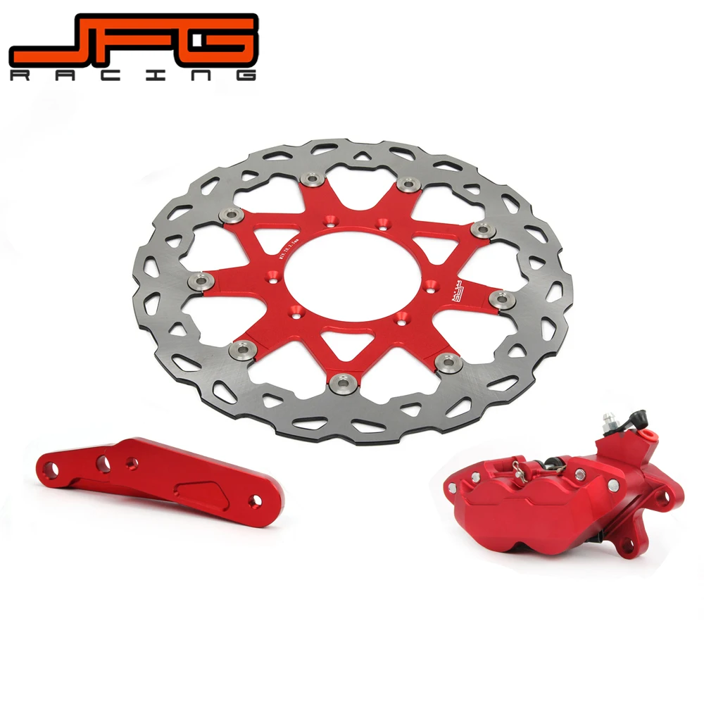 

320MM Floating brake disc with bracket Refit Left Brake Caliper Pump 4 Pistons For CRF250X CRF250R CR250R CRF450R CRF450X CR125