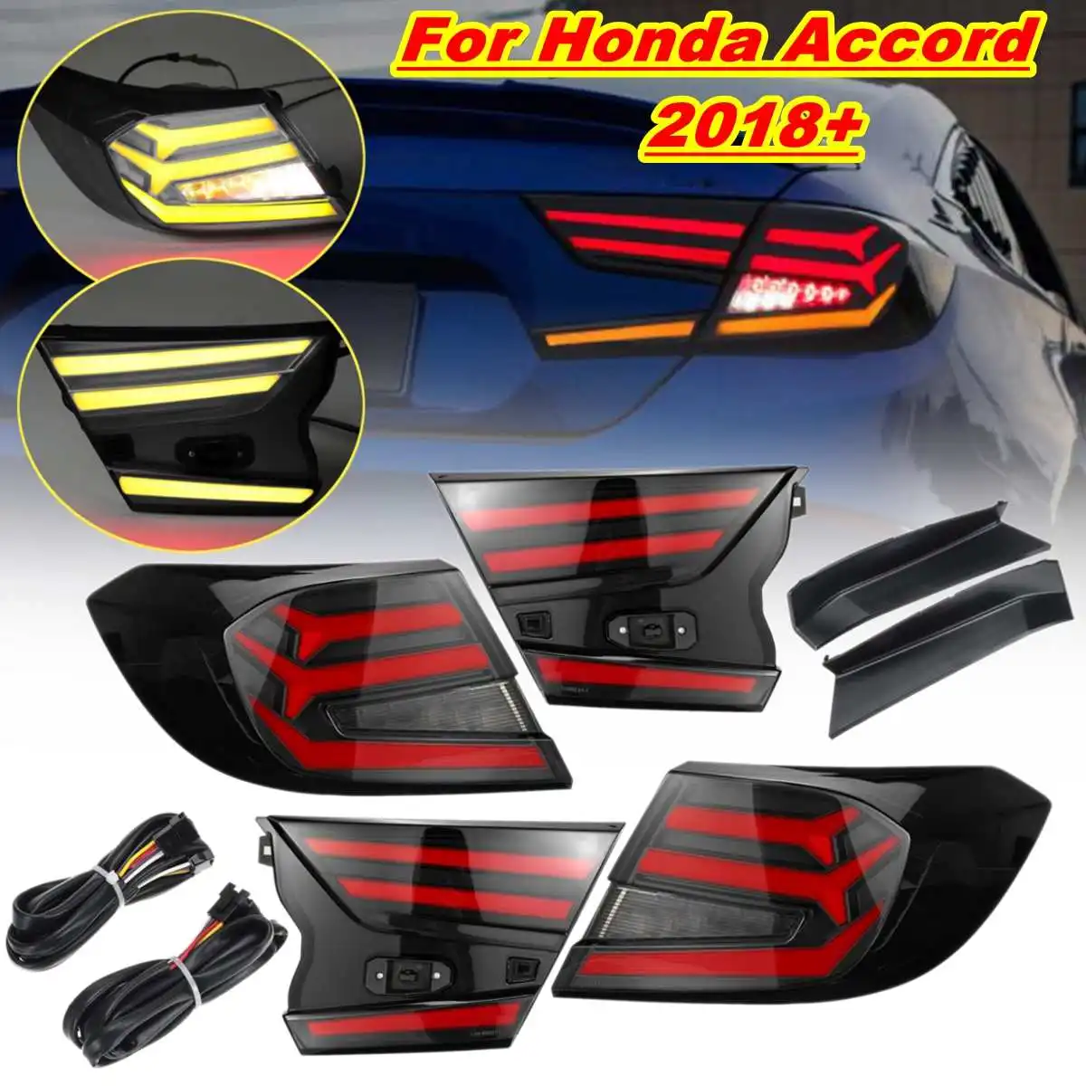 

Car Led Tail Light for Honda Accord 2018 2019 Taillight Rear Reverse Brake Turn Signal Driving Lamp Drl Fog Light Accessories