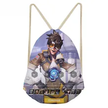 ThiKin OVERWATCH Pattern Woman Men Drawstrings Bags 3D Games Printed Casual Large Storage Backpacks Softback Students Bags