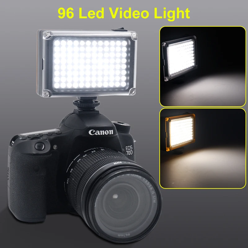 Luz de vídeo LED para teléfono, iluminación de foto en cámara, Zapata caliente, lámpara iPhoneX videocámara Canon/Nikon, cámara DSLR, transmisión en vivo - AliExpress Productos