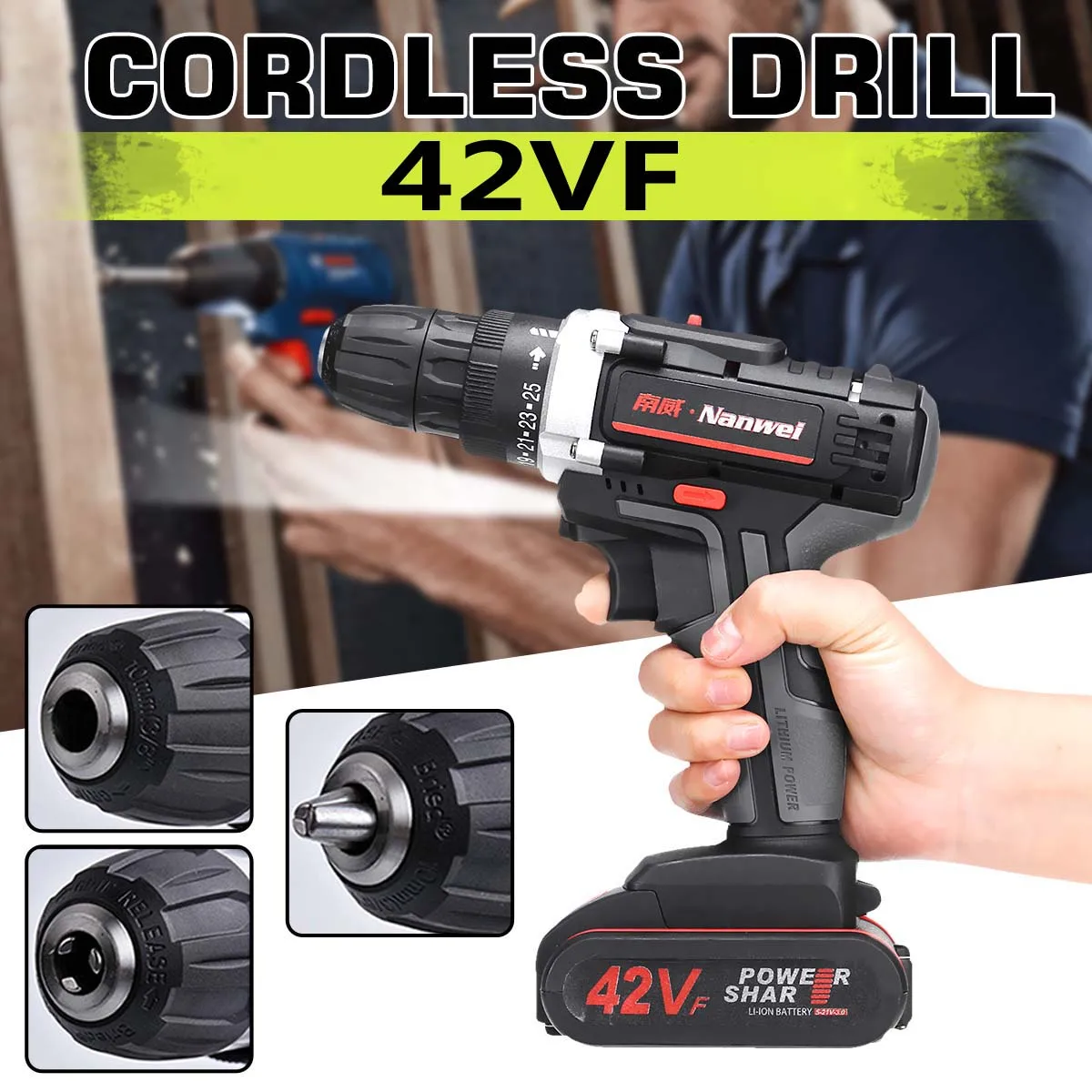 

Drillpro 21V Electric Screwdriver Cordless Drill Wireless Power Driver Screwdriver Power Tools Lithium Battery Mini Drill