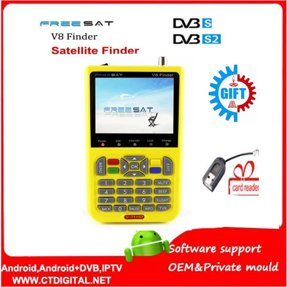 

5pcs by dhl Free sat V8 Finder HD DVB-S2 High Definition Satellite Finder MPEG-2 MPEG-4 Free sat satellite Finder