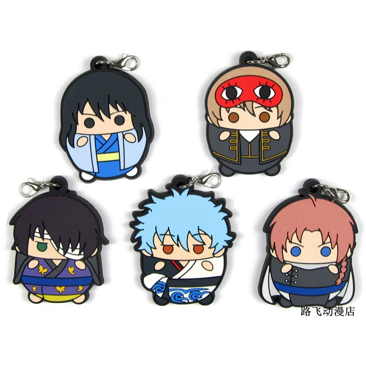 Женский брелок Sakata Gintoki Toushirou Kagura Shimura Shinpachi Okita Sougo резиновый ремешок/аниме гинтама