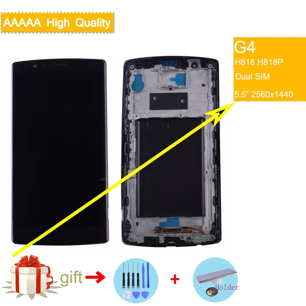 

Original LCD Dual SIM Display For LG G4 LCD H818 H818P Touch Screen Digitizer with Frame for LG G4 H818 LCD Display assembly
