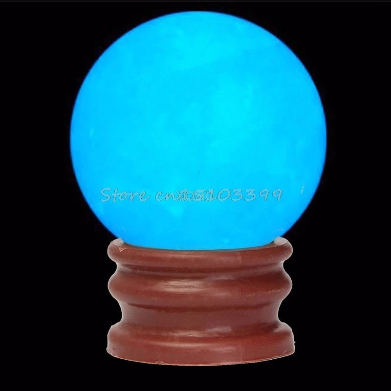 Деликатное свечение в темноте кварцевый шар сферы светящийся 3,5 см 60 г+ база синий M12 Прямая поставка