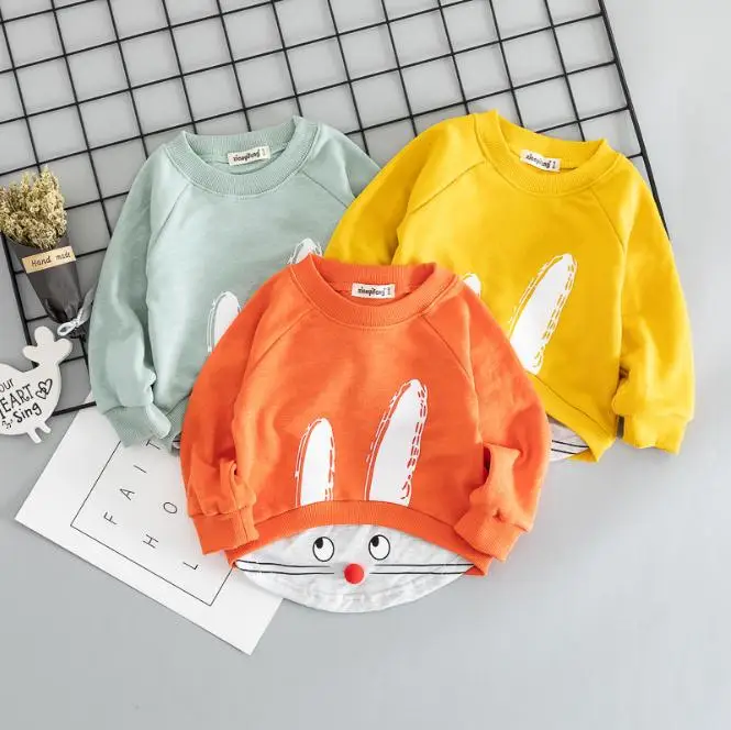 

Kids Boy Girls Round Neck Sweater Girls Cute Rabbit Long Sleeve T-shirt Tops Children Clothing for 1-4 year toddler