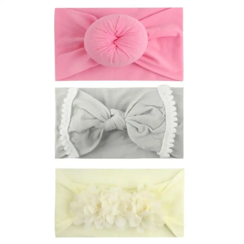 

3PCS Set Kid Girl Baby Headband Toddler Lace Bow Flower Hair Band Accessories Headwear