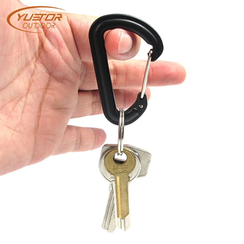 YUETOR OUTDOOR 5PCS/10PCS Mini Plastic Carabiner Keychain Hiking Buckle Clasps Multifunction Carabiner for Keys