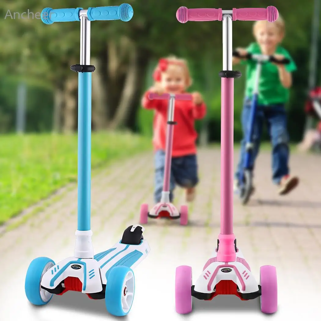 Adjustable T-shaped Kids Scooter 4 wheels Foot Kick Scooter Child Kids Children Scooters patinete With Flashing Aluminum Wheel Adjustable T-shaped Kids Scooter 4 wheels Foot Kick Scooter Child Kids Children Scooters patinete With Flashing Aluminum Wheel