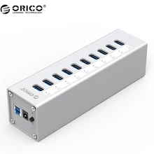 ORICO A3H10 USB 3 0 HUB High Quality With Power Adapter Aluminum 10 Port USB 3