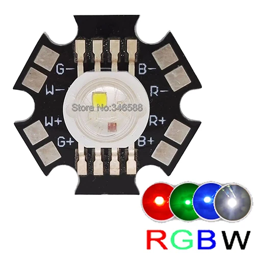 5 шт./лот! 4 Вт RGBW RGBWW высокомощный светодиодный светильник-излучатель из бисера RGB+ теплый белый или RGB+ белый 4 чипа светодиодный чип с 20 мм PCB - Испускаемый цвет: RGB White
