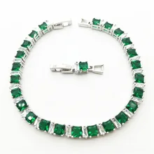 Весенний высококачественный бренд циркония браслет с зелёными камнями кубического циркония браслет ювелирные изделия для тенниса для женщин