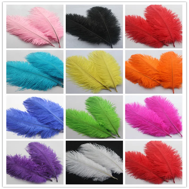 Wholesale! 100pcs/lot Natural Ostrich Feather 15 20 cm Colorful Feather