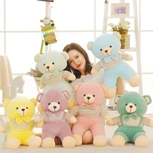 Lovely New 45cm/55/65/85cm Stuffed Plush Toy Large Stripes Cloth Light Brown Teddy Bear Soft Doll Hugging Pillow Christmas Gift pink cartoon teddy bear plush toy stuffed bear huge 200cm soft doll fillings toy hugging pillow christmas gift b2807