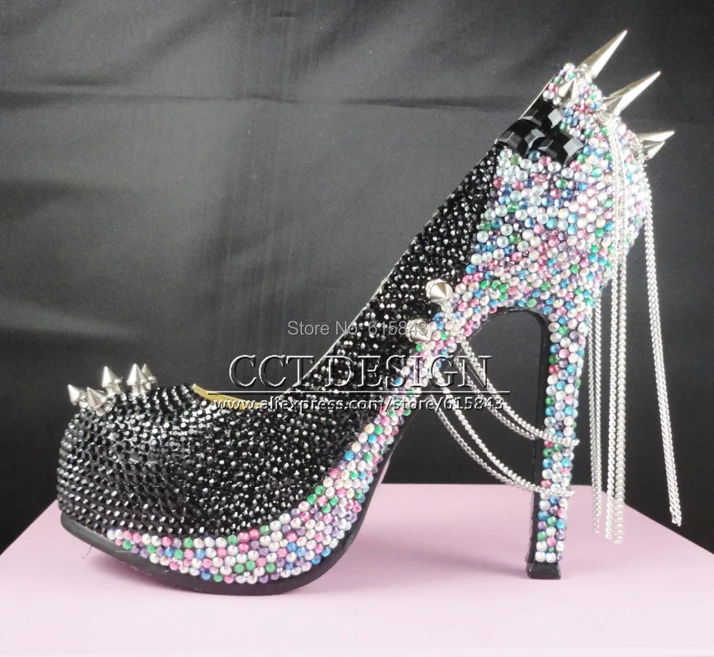 black prom shoes with spikes