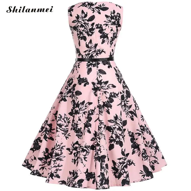 Ropa de mujer más tamaño 2xl mujeres vestido Retro Vintage rockabilly swing femenino vestidos Flamingo patrón 2017 partido Vestidos Ropa de mujer más tamaño 2xl mujeres vestido Retro Vintage rockabilly swing femenino vestidos Flamingo patrón 2017 partido Vestidos