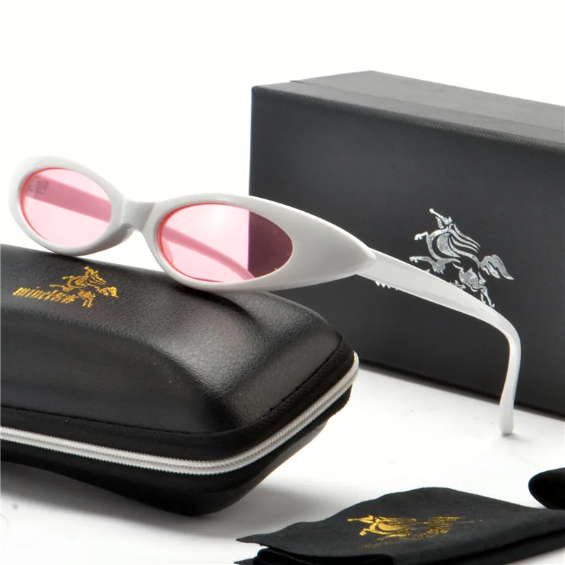 Винтаж Солнцезащитные очки Cat Для женщин Брендовая дизайнерская обувь маленький каркас прямоугольные солнцезащитные очки ретро узкие очки оттенки FML