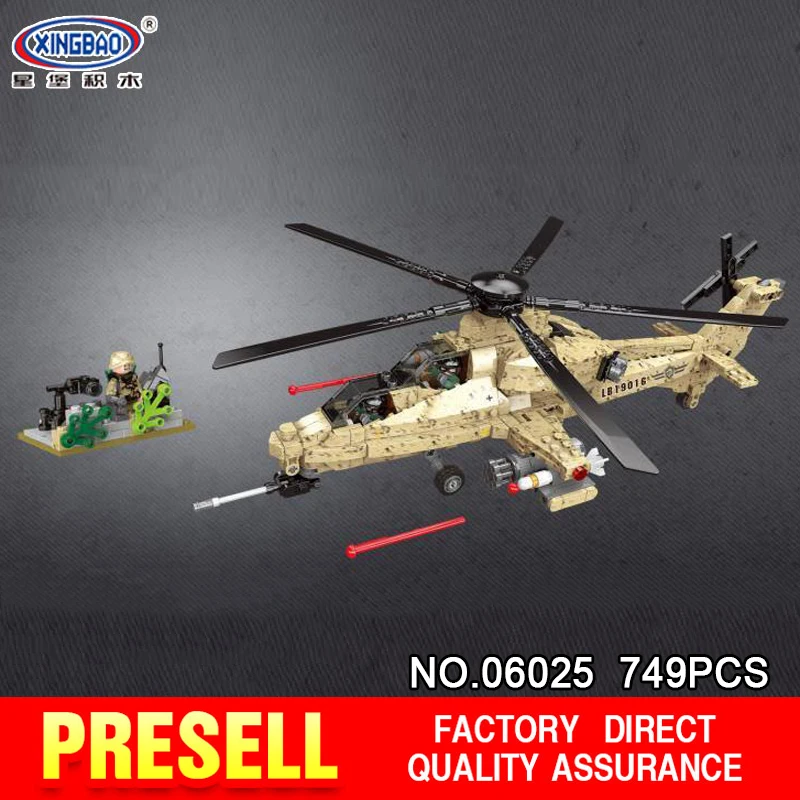 XINGBAO 06025 749PCS Military Series The WZ10 Helicopter Set Blocks Bricks Building Educational Toys Model Gifts Funny DIY M XINGBAO 06025 749PCS Military Series The WZ10 Helicopter Set Blocks Bricks Building Educational Toys Model Gifts Funny DIY M