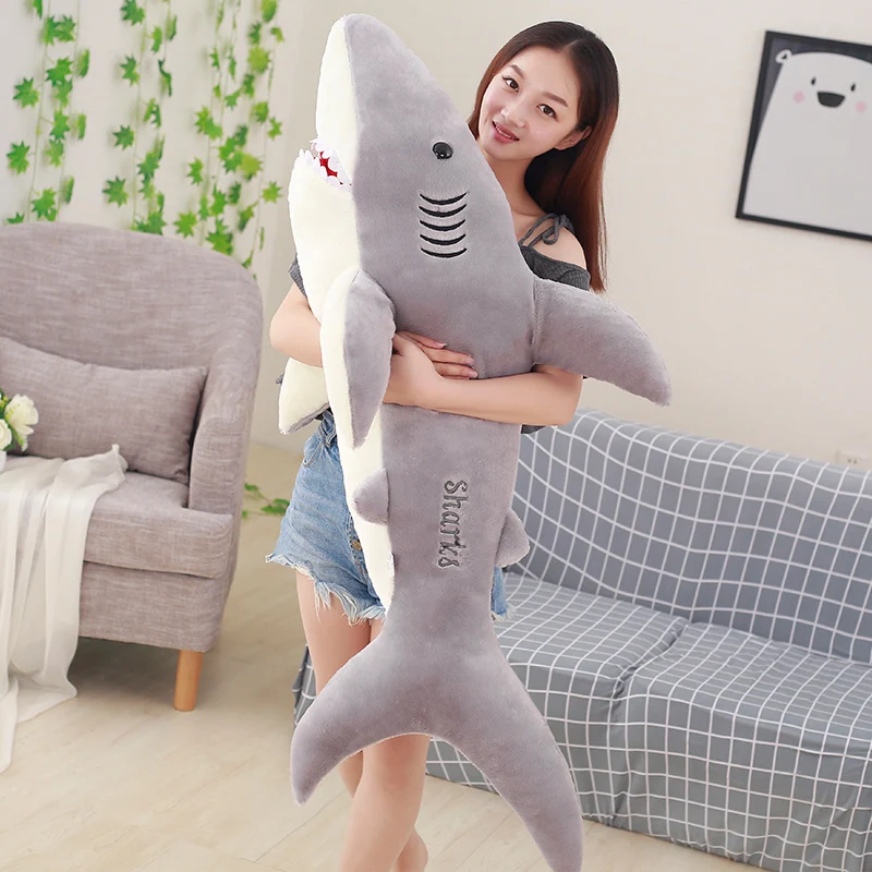 50 см-130 см гигантские плюшевые игрушки акулы мягкие животные имитация рыбы кукольные подушки детские игрушки для детей подарки на день рождения