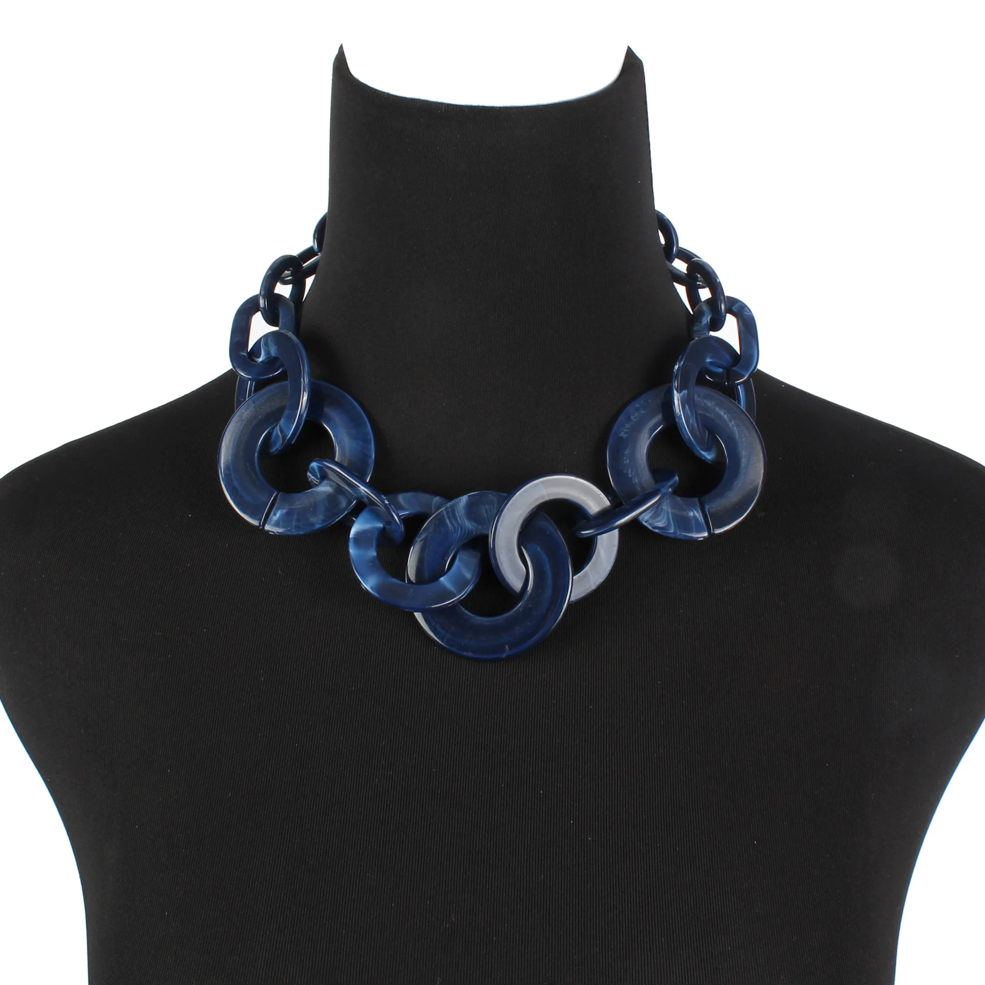 

Acrylic geometric loop chain costume choker woman circle Hyperbole short necklace for woman jewelry accessories