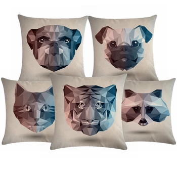 

Cotton Linen 3D Animal Head Cushion Cover For Home Sofa Pillow Case Cojines