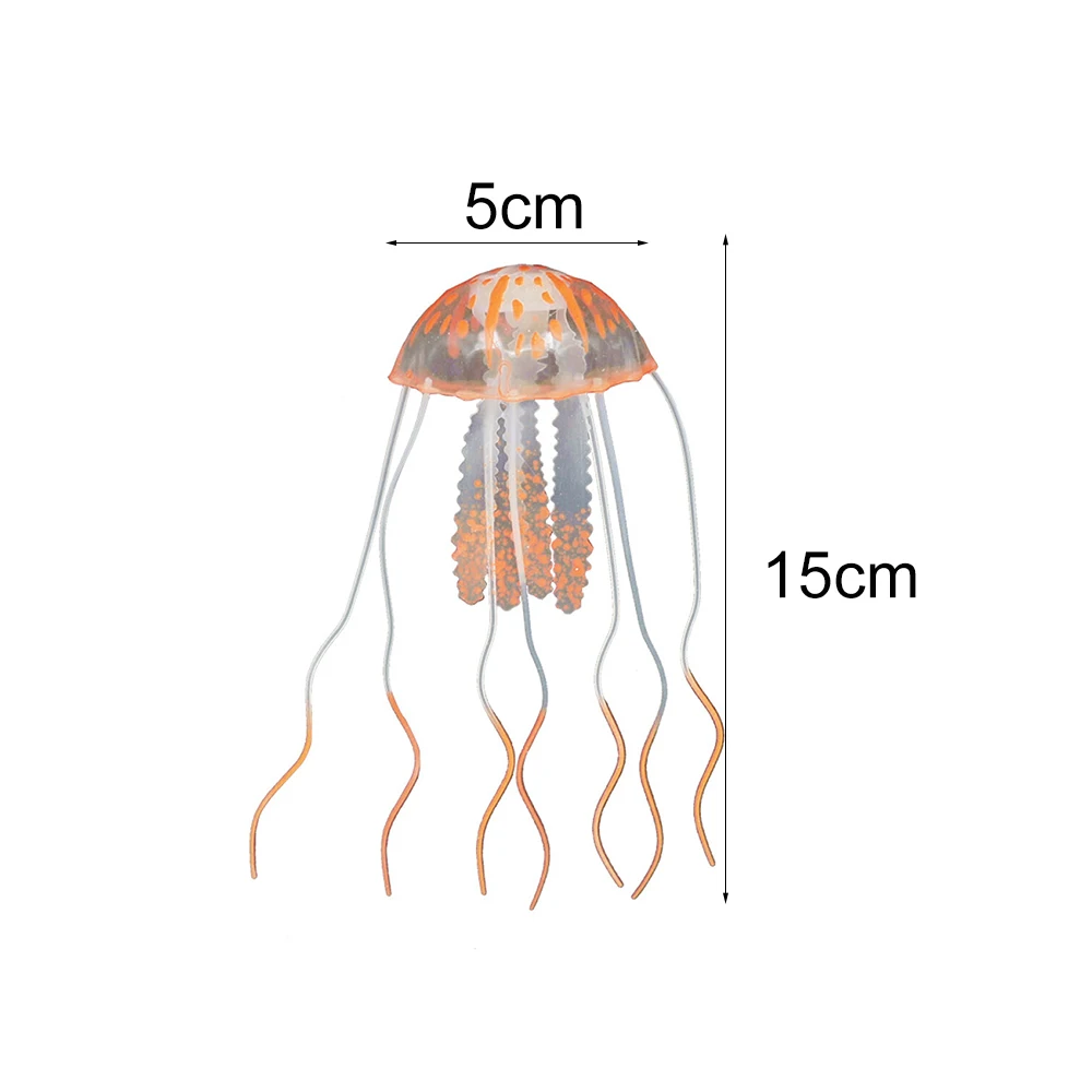 Искусственный плавающий светящийся в виде Медузы Аквариум Украшение для аквариума Подводное живое растение светящийся орнамент водный пейзаж