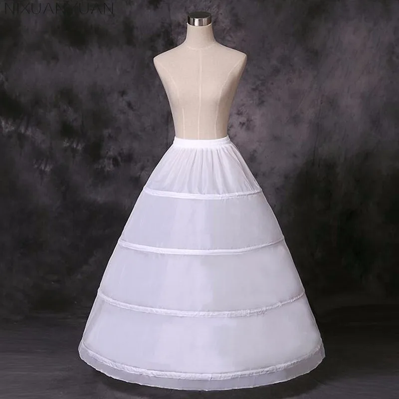 Дешевые Длинные свадебные юбки для свадебного платья 4 кольца бальное платье кринолин нижняя юбка свадебные аксессуары петтикот