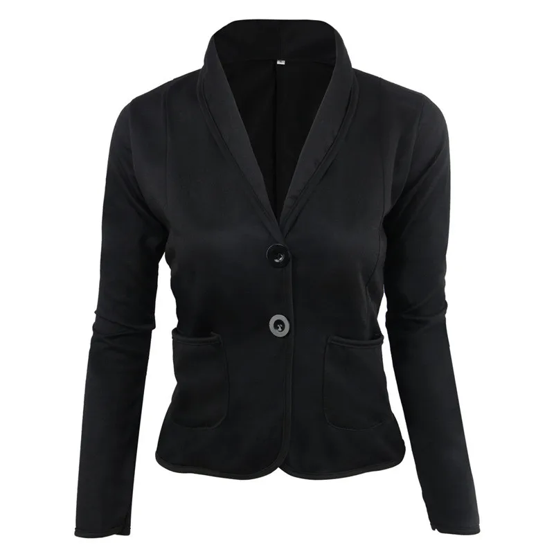Большие размеры Осень Женская мода Бизнес Пальто Блейзер mujer 2018 костюм топы с длинными рукавами куртка Slim Пиджаки Размеры S-6XL черный серый