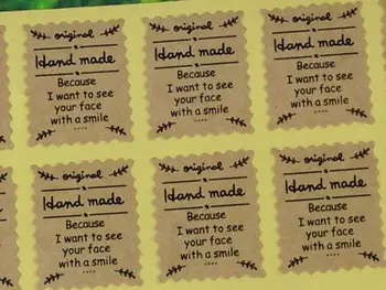 

Free shipping Creative stamp paper stickers Hand made kraft sticker labels Seal Labels Gift box sticker labels 1200PCS/Lot