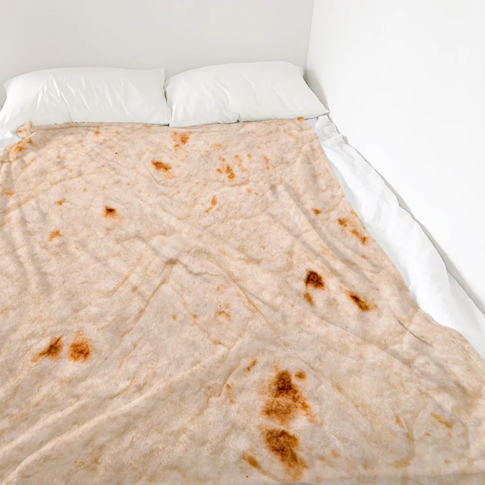 Мягкий флисовый плед с принтом Tortilla de Harina Burrito круглый и квадратный смешной