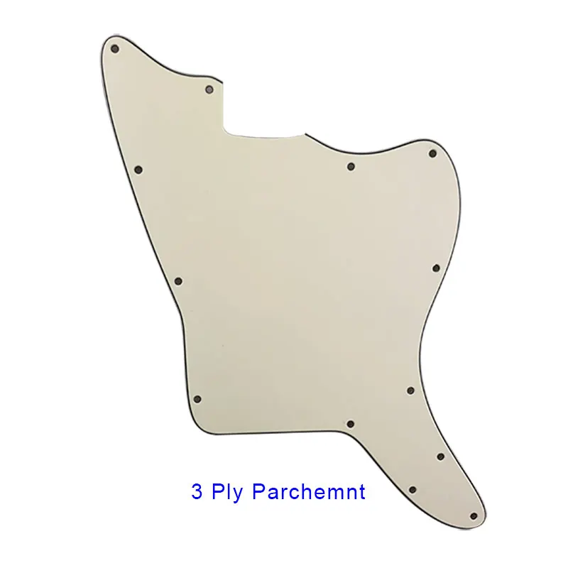 Pleroo пустой Гитары pickguards с фиксированной резьбовыми отверстиями для нас Jazzmaster Гитары Замена Гитары к царапинам плиты - Цвет: 3 ply parchment