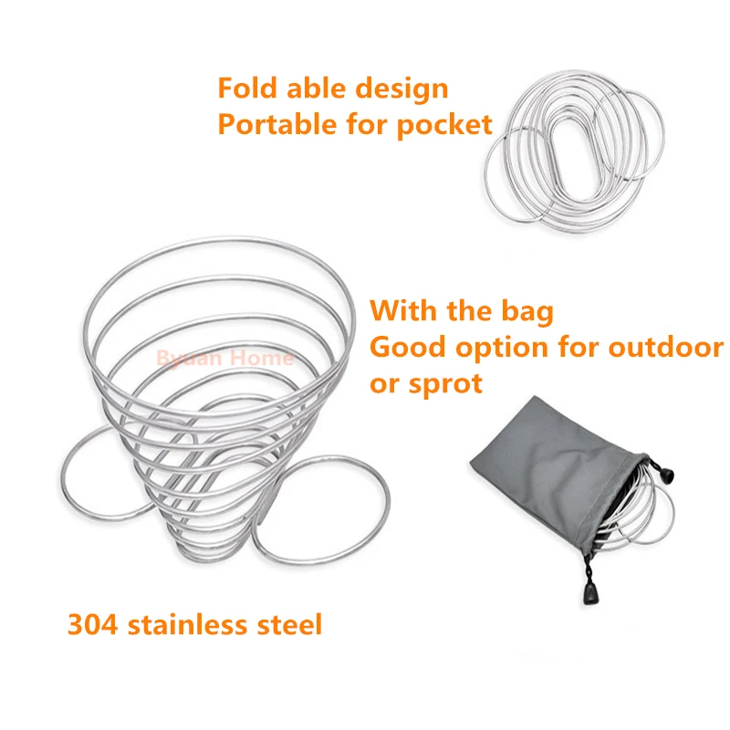 1 шт. кофейник с воронкой из нержавеющей стали, портативные кофейные инструменты с пружинным складным дизайном, дорожная конусообразная корзина, уличная кофеварка