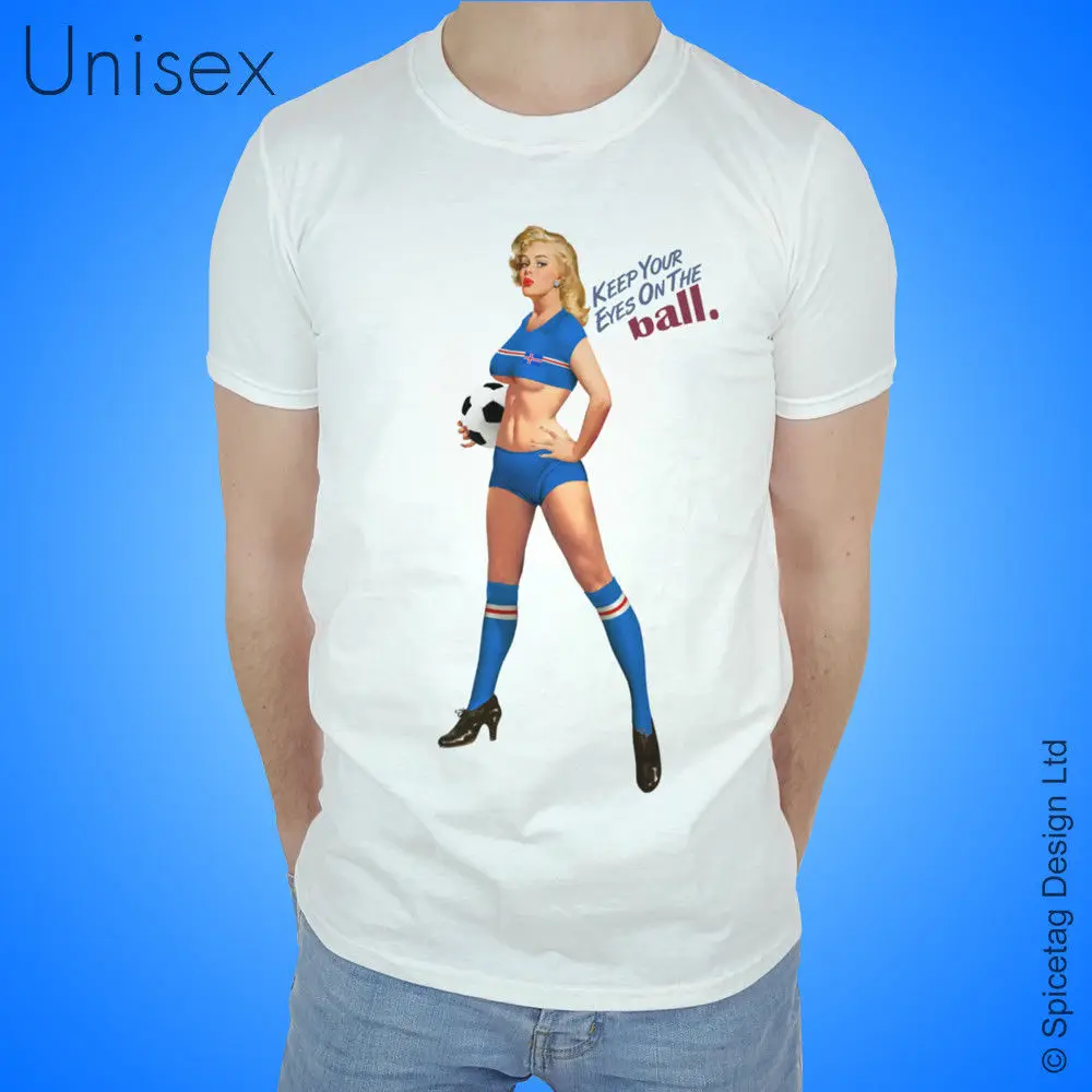 Iceland Retro Pin Up Girl T Shirt 2019 Icelandic Men'S